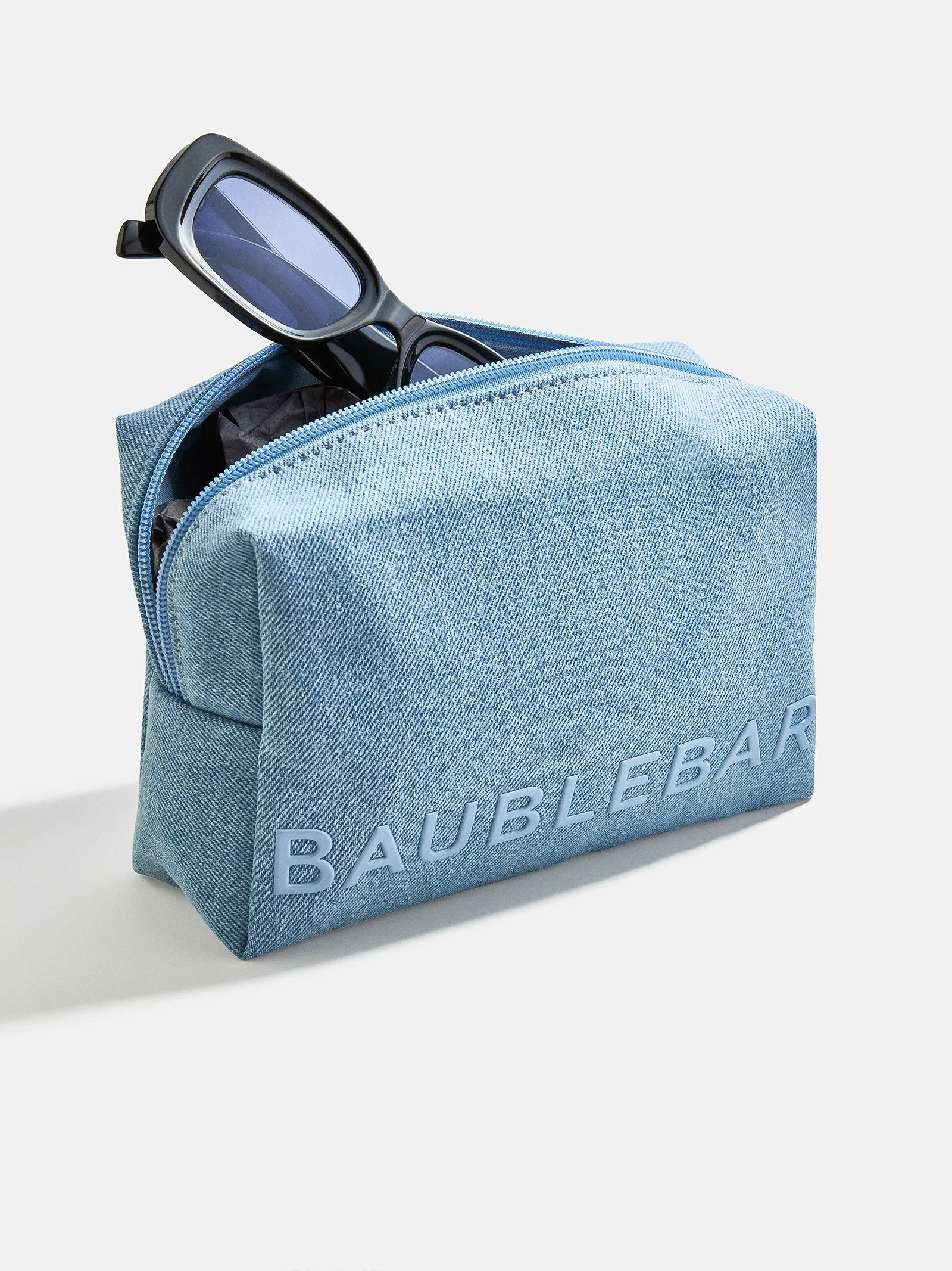 Take It Away Storage Pouch - Light Denim sold by BaubleBar product image thumbnail 2