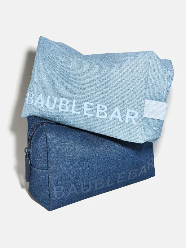 Take It Away Storage Pouch - Light Denim made by BaubleBar