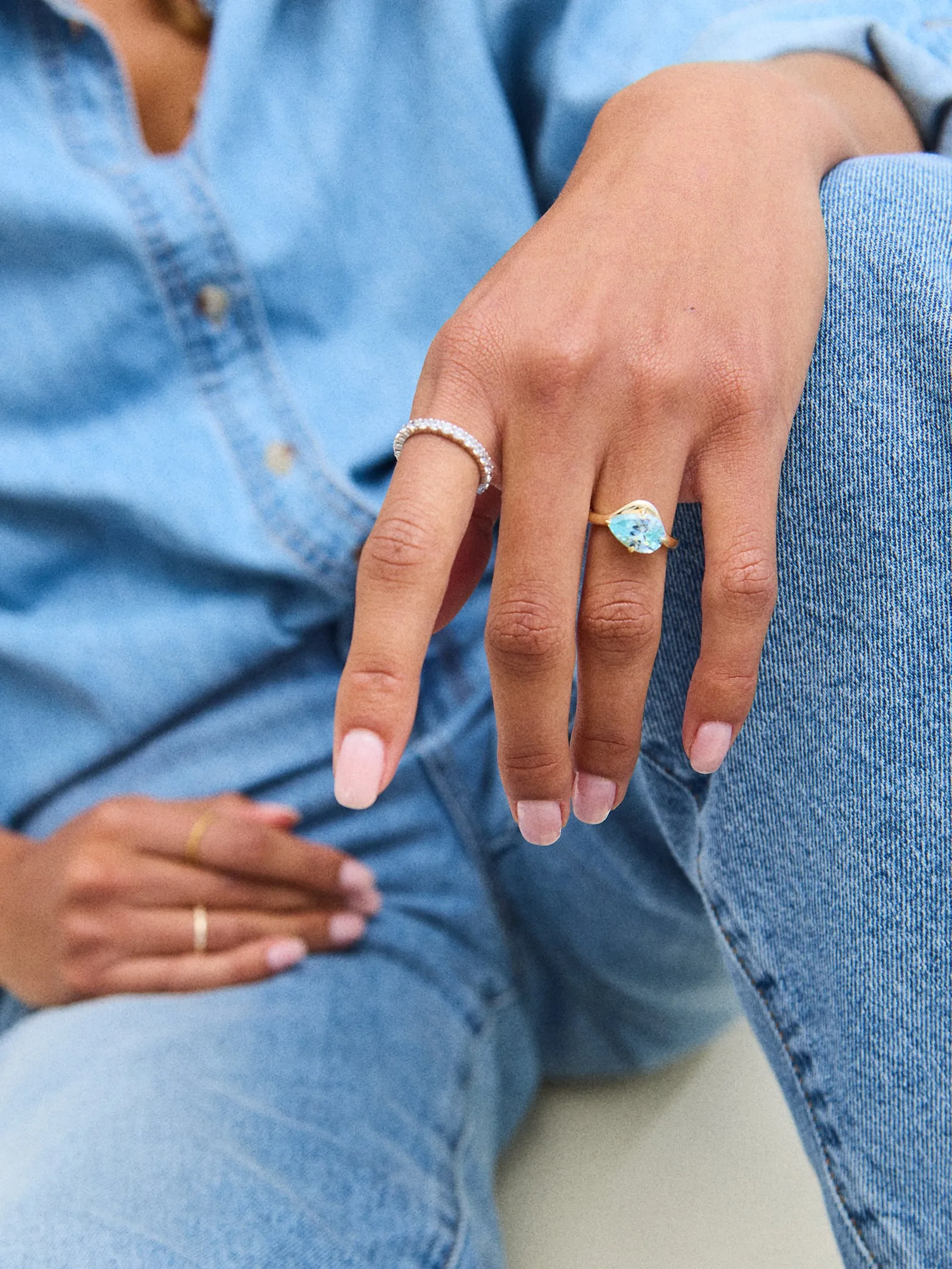 Wavy Custom Birthstone Ring - Gold sold by BaubleBar product image thumbnail 2