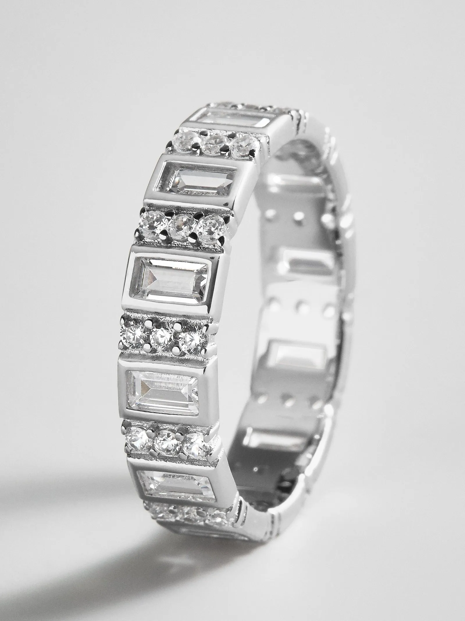 Isabella Sterling Silver Cigar Band - Silver/Pavé sold by BaubleBar product image thumbnail 3