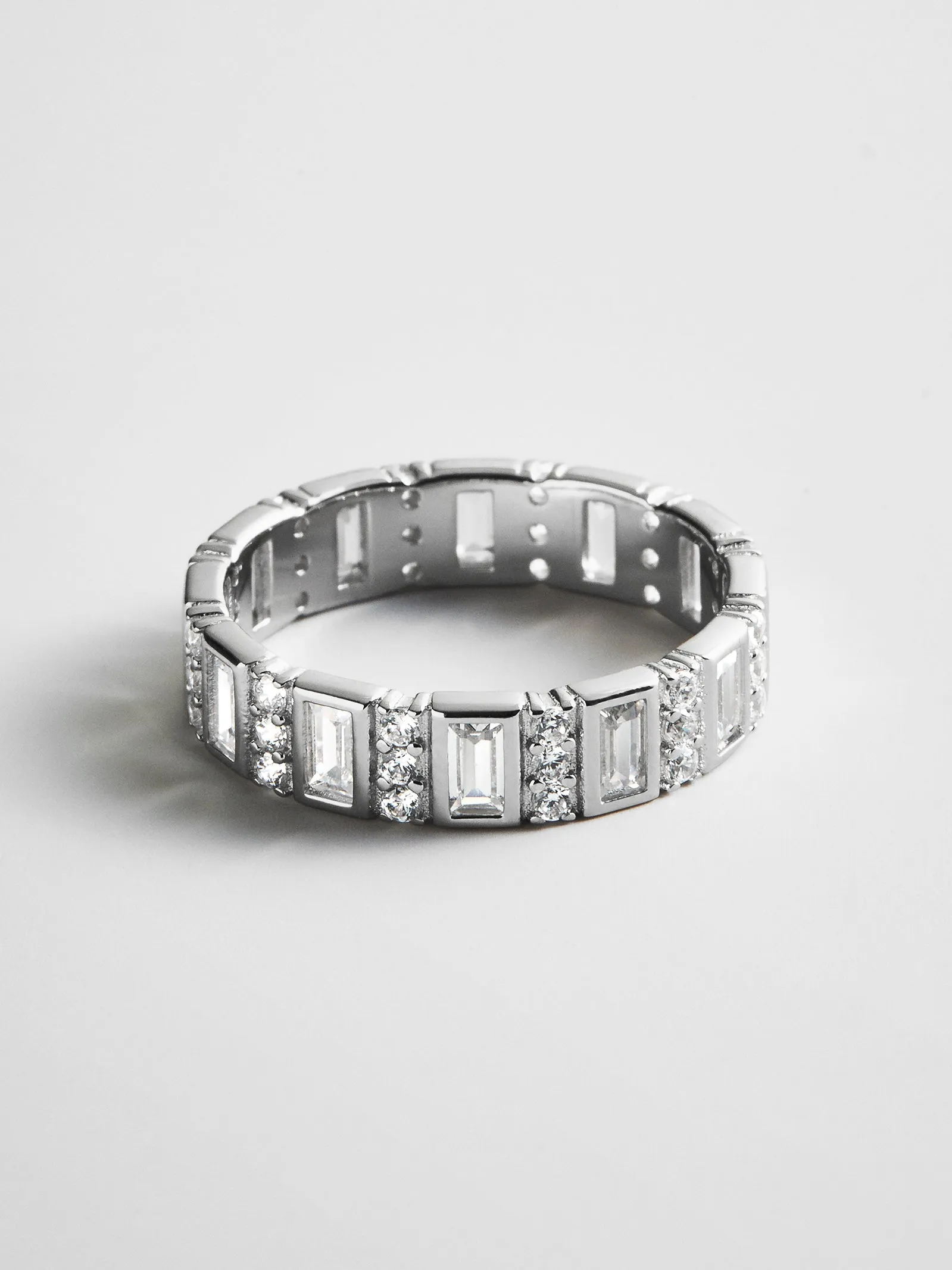 Isabella Sterling Silver Cigar Band - Silver/Pavé sold by BaubleBar