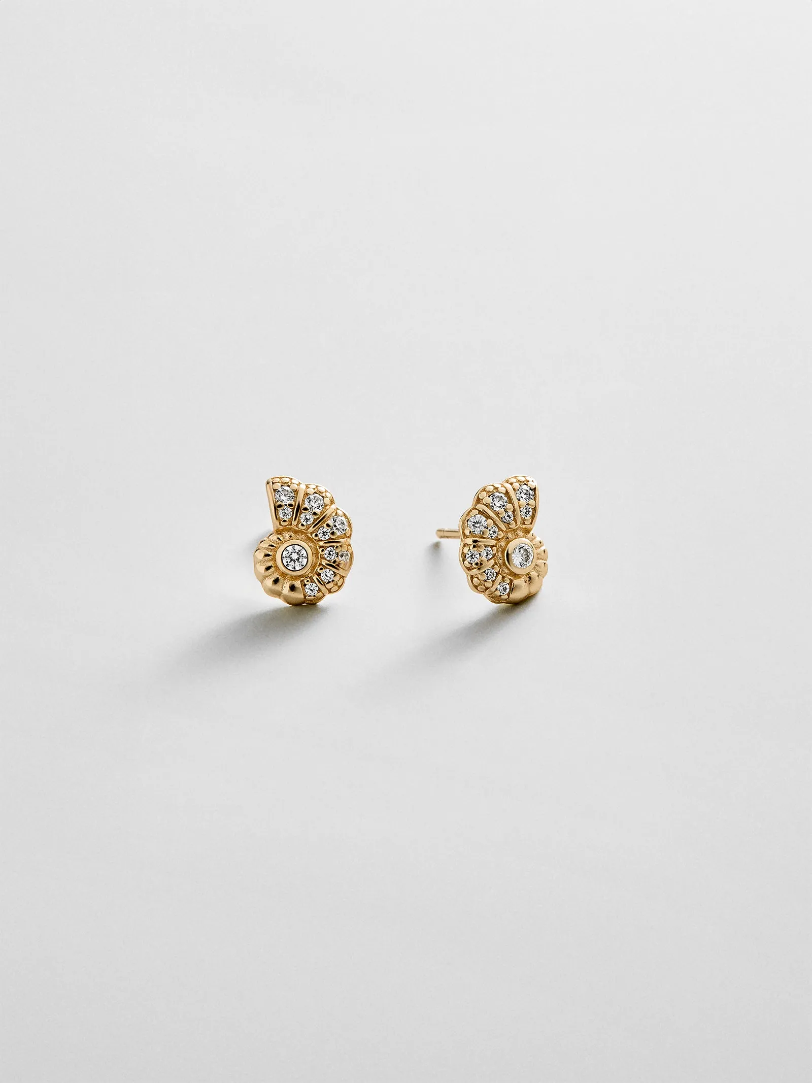 14K Gold Just For Fun Earrings - Spiral Shell sold by BaubleBar