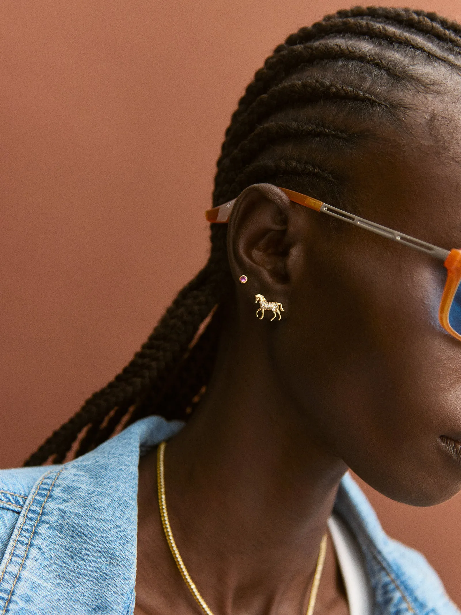 14K Gold Just For Fun Earrings - Horse sold by BaubleBar product image thumbnail 2