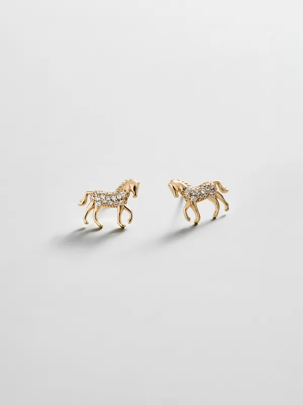 14K Gold Just For Fun Earrings - Horse made by BaubleBar