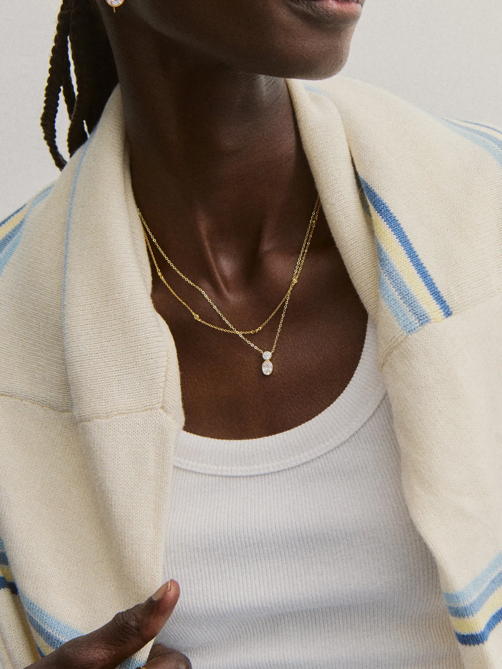 Marysol 14K Gold Necklace - Gold/Pavé sold by BaubleBar product image thumbnail 2