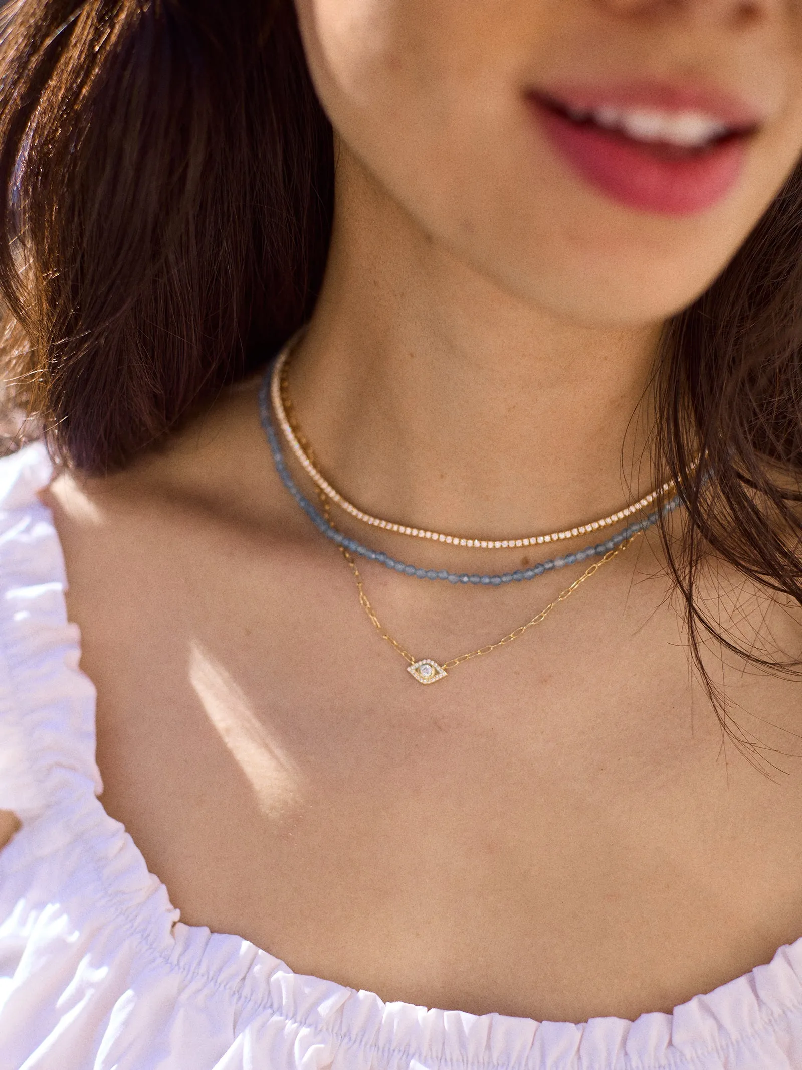 Evil Eye 14K Gold Hera Necklace - Gold/Pavé sold by BaubleBar product image thumbnail 2