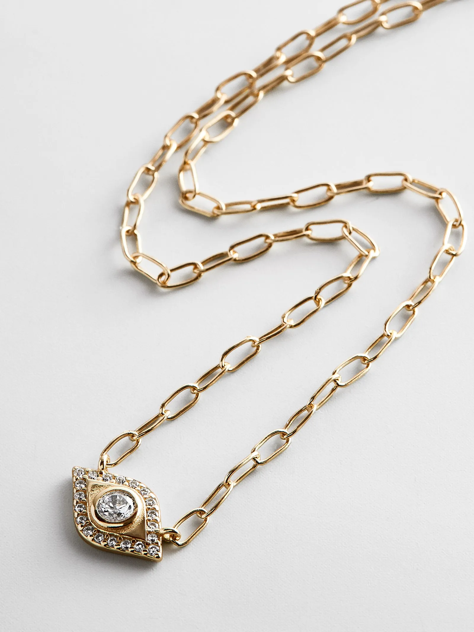 Evil Eye 14K Gold Hera Necklace - Gold/Pavé sold by BaubleBar