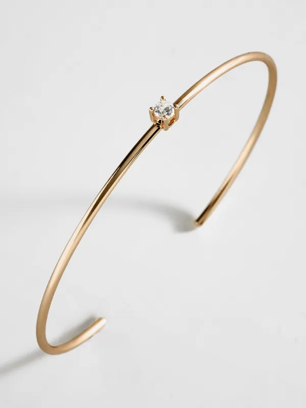 Valentina 14K Gold Cuff Bracelet - Gold Cuff, Round Stone made by BaubleBar