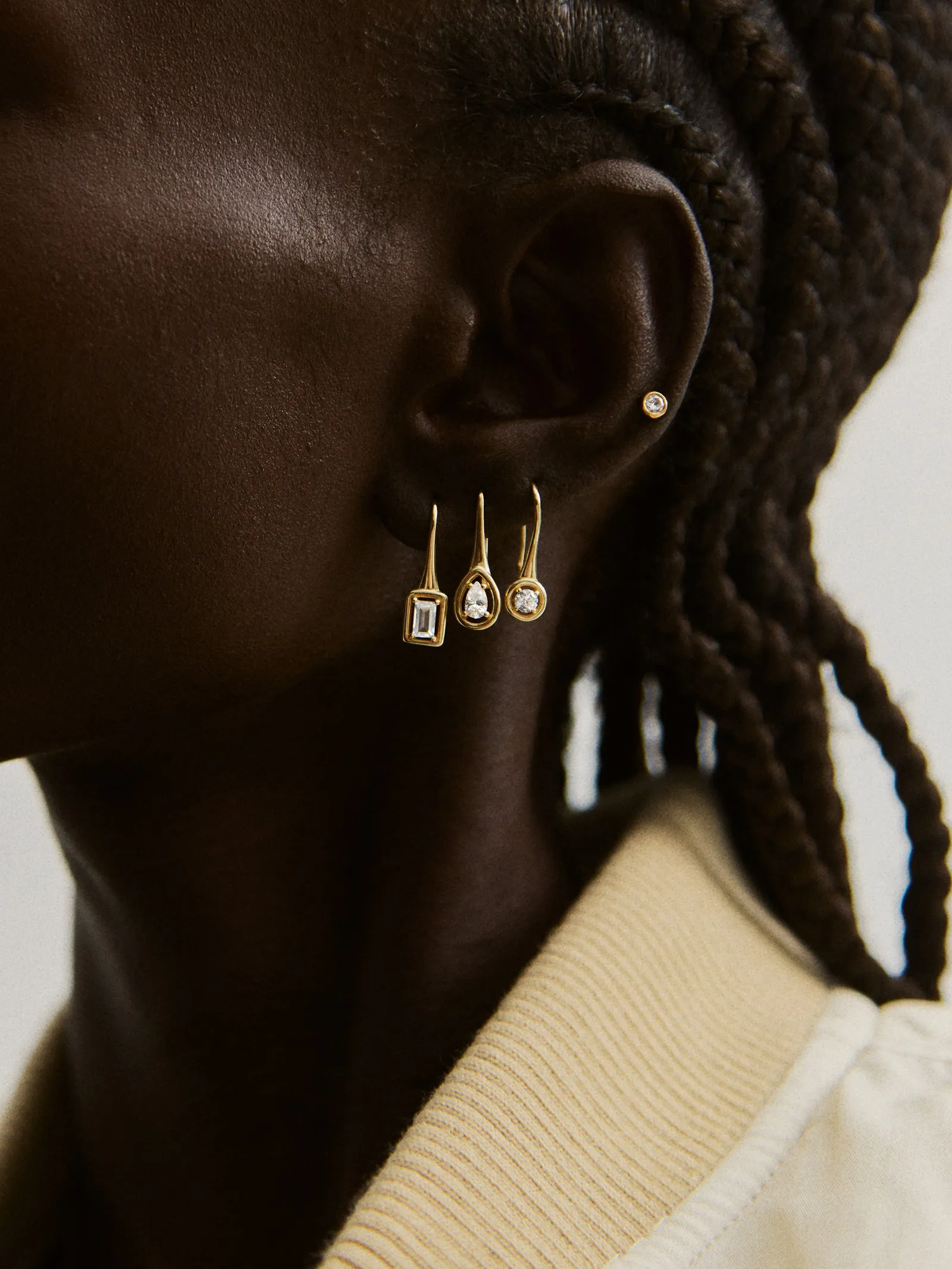 Valeria 14K Gold Earring Set - Gold/Pavé sold by BaubleBar product image thumbnail 2