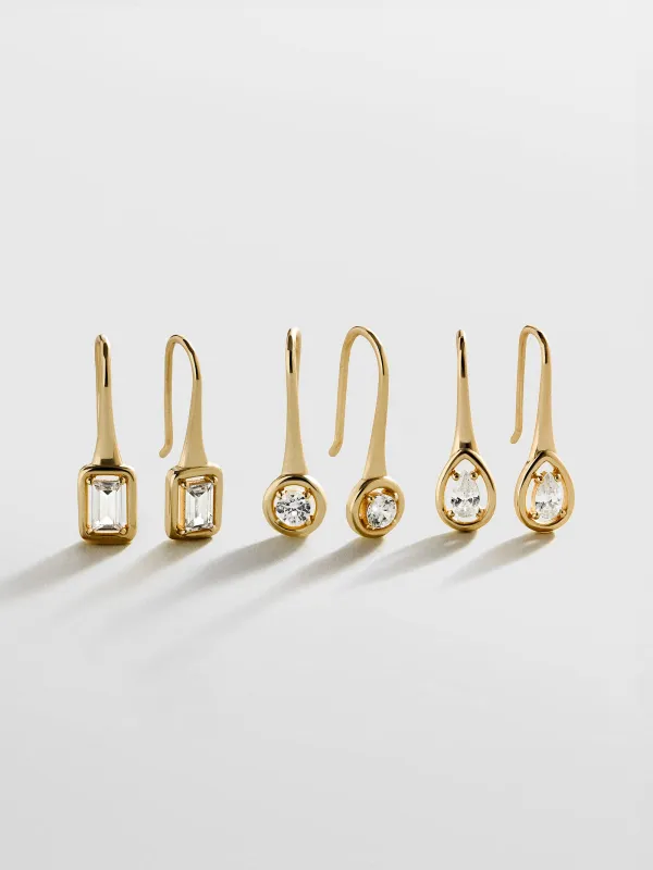 Valeria 14K Gold Earring Set - Gold/Pavé made by BaubleBar