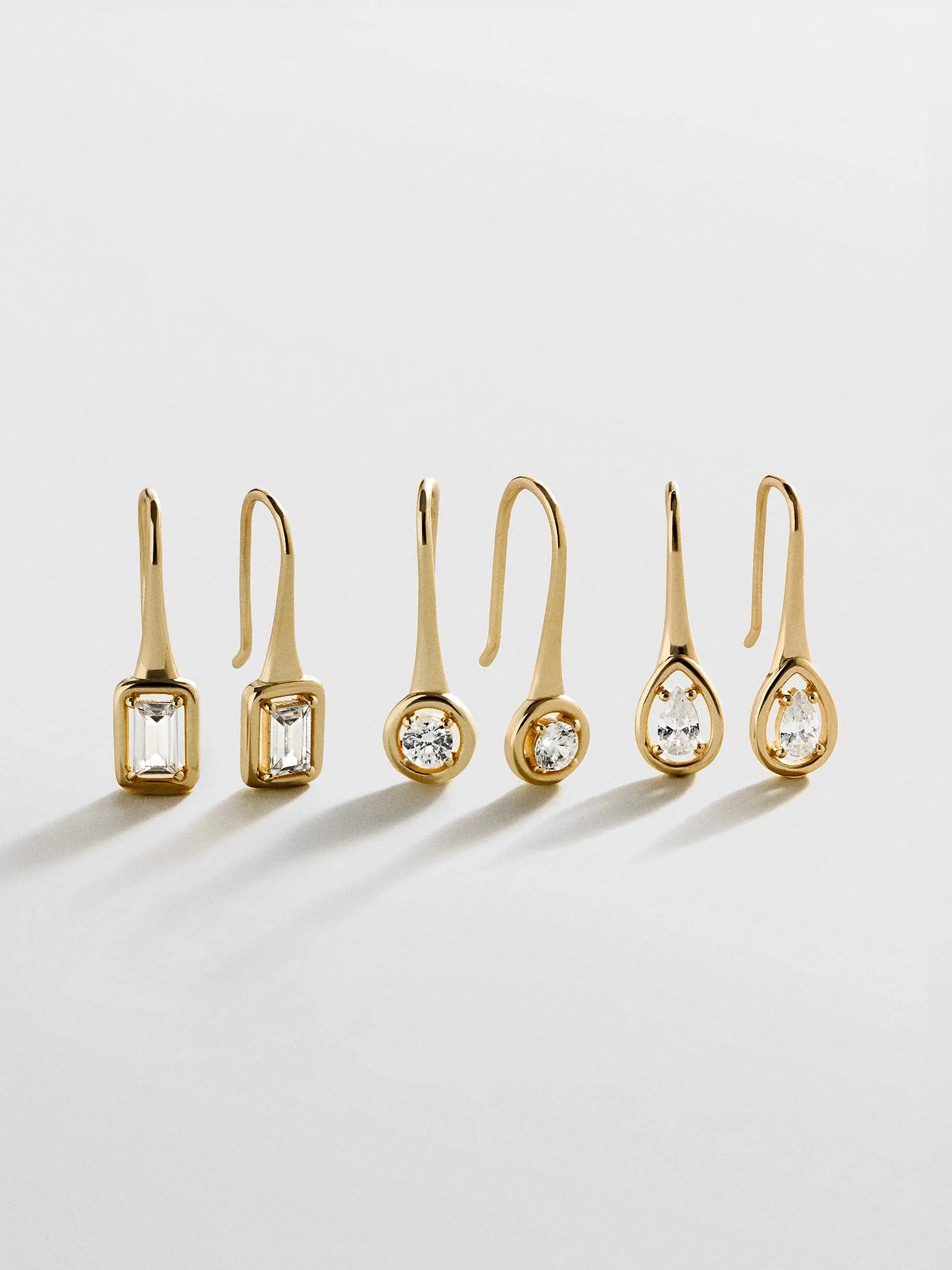 Valeria 14K Gold Earring Set - Gold/Pavé sold by BaubleBar