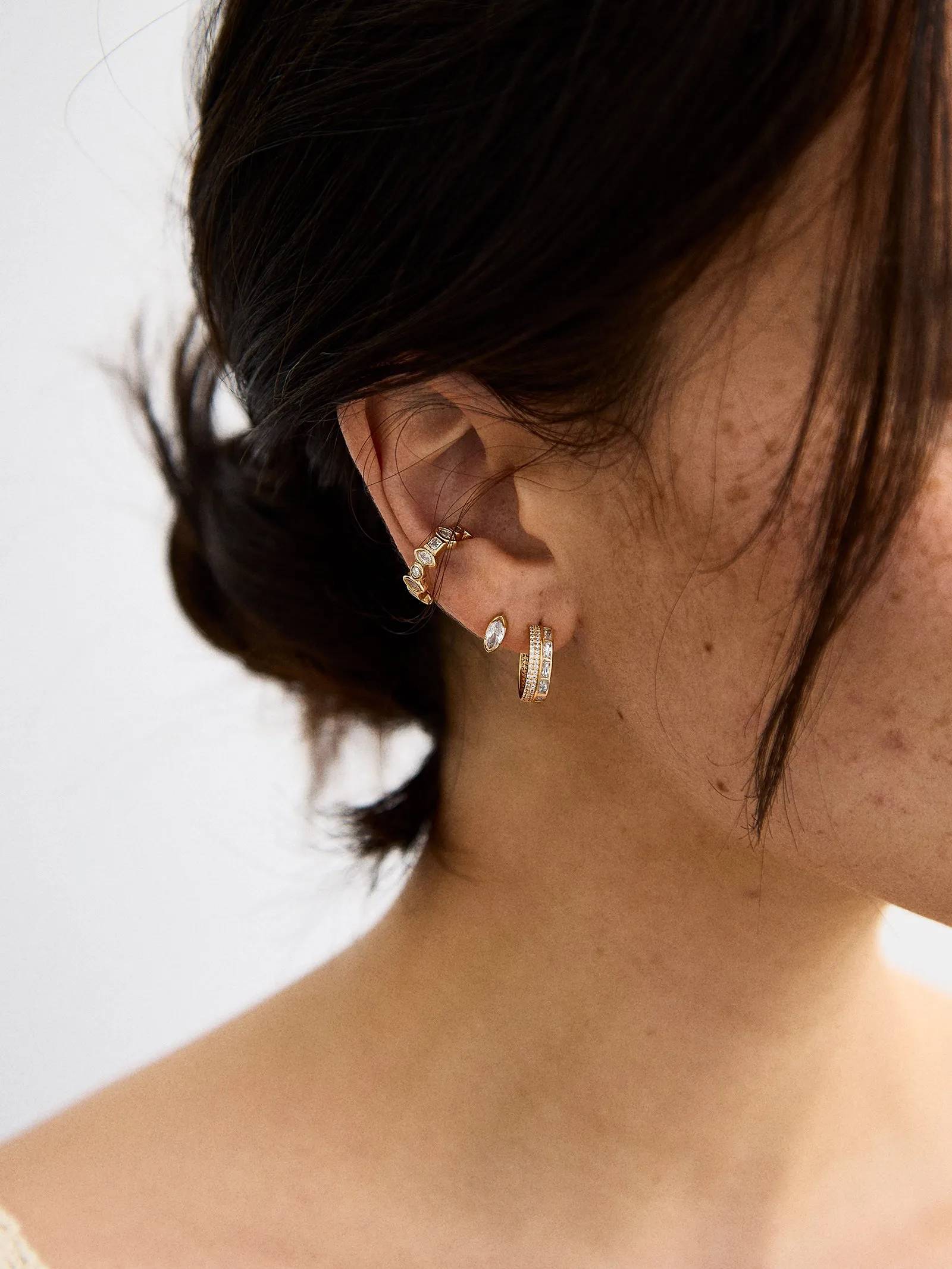 Maeve 14K Gold Earring Set - Gold/Pavé sold by BaubleBar product image thumbnail 2