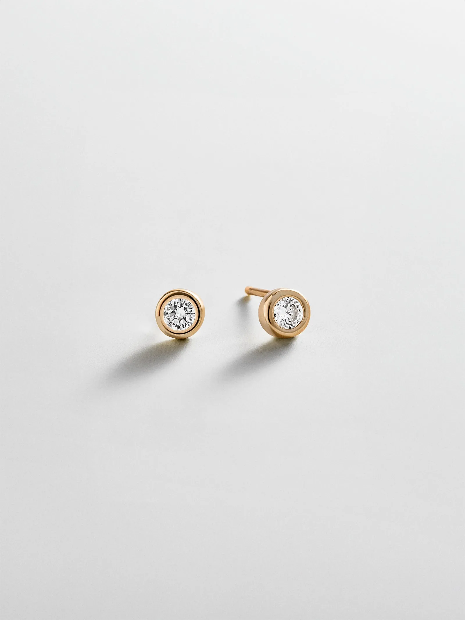 Annabeth 14K Gold Stud Earrings - Round Stone sold by BaubleBar