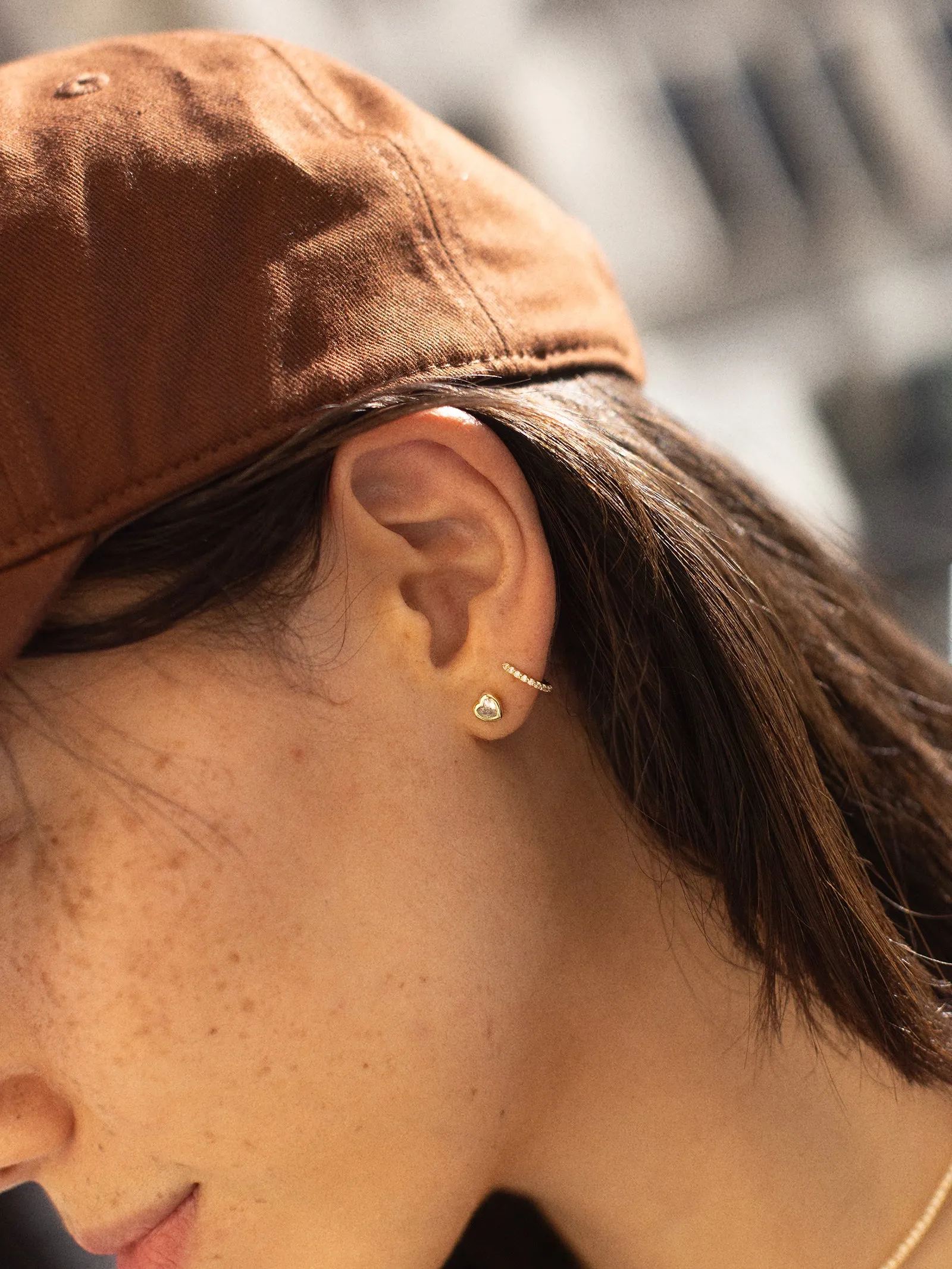 Paloma 14K Gold Heart Earrings - Heart Stone sold by BaubleBar product image thumbnail 2