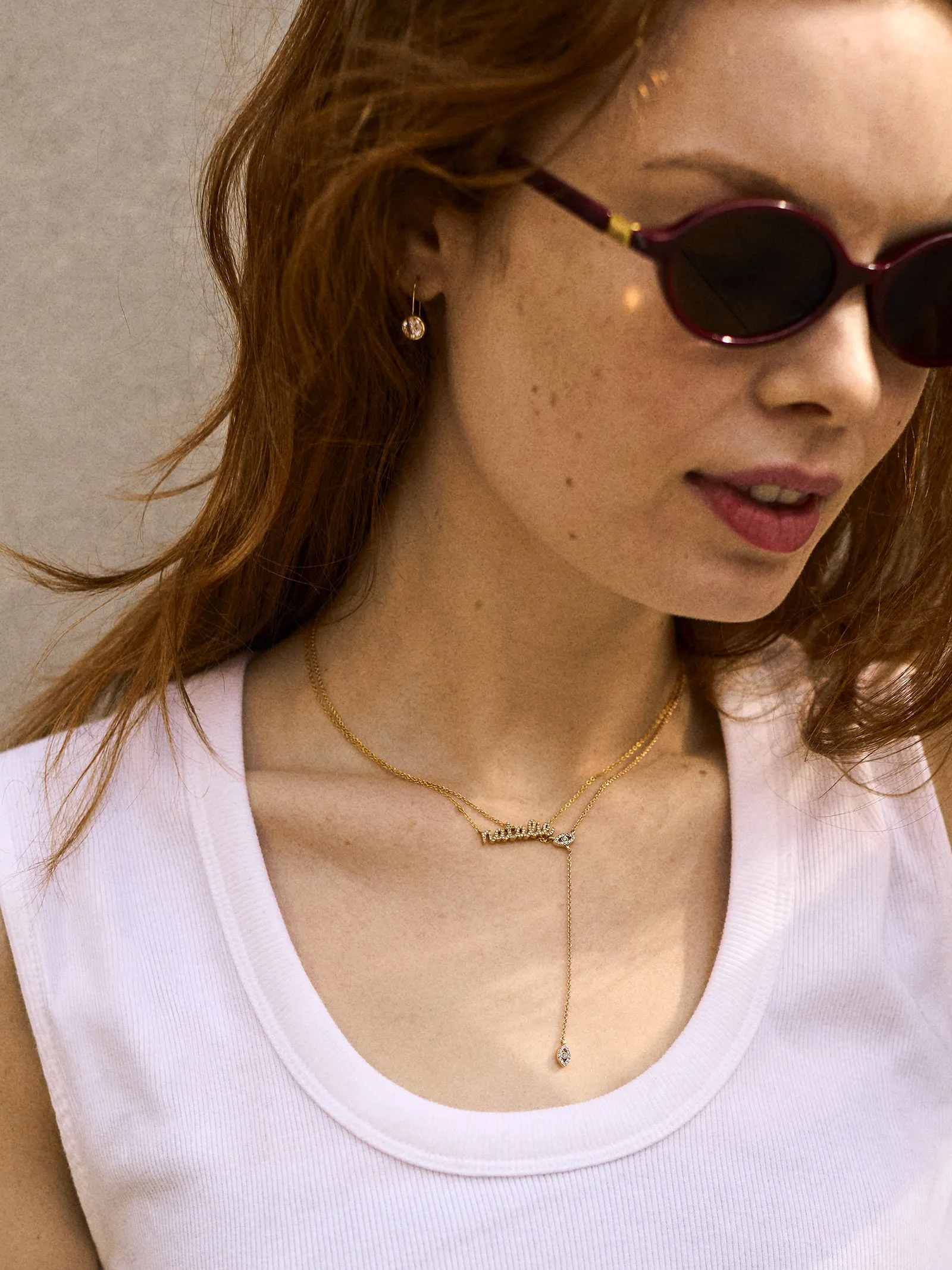 Evil Eye Lariat Necklace - Gold/Pavé sold by BaubleBar product image thumbnail 2