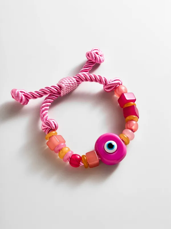 Bright Eyed Beaded Bracelet - Pink made by BaubleBar