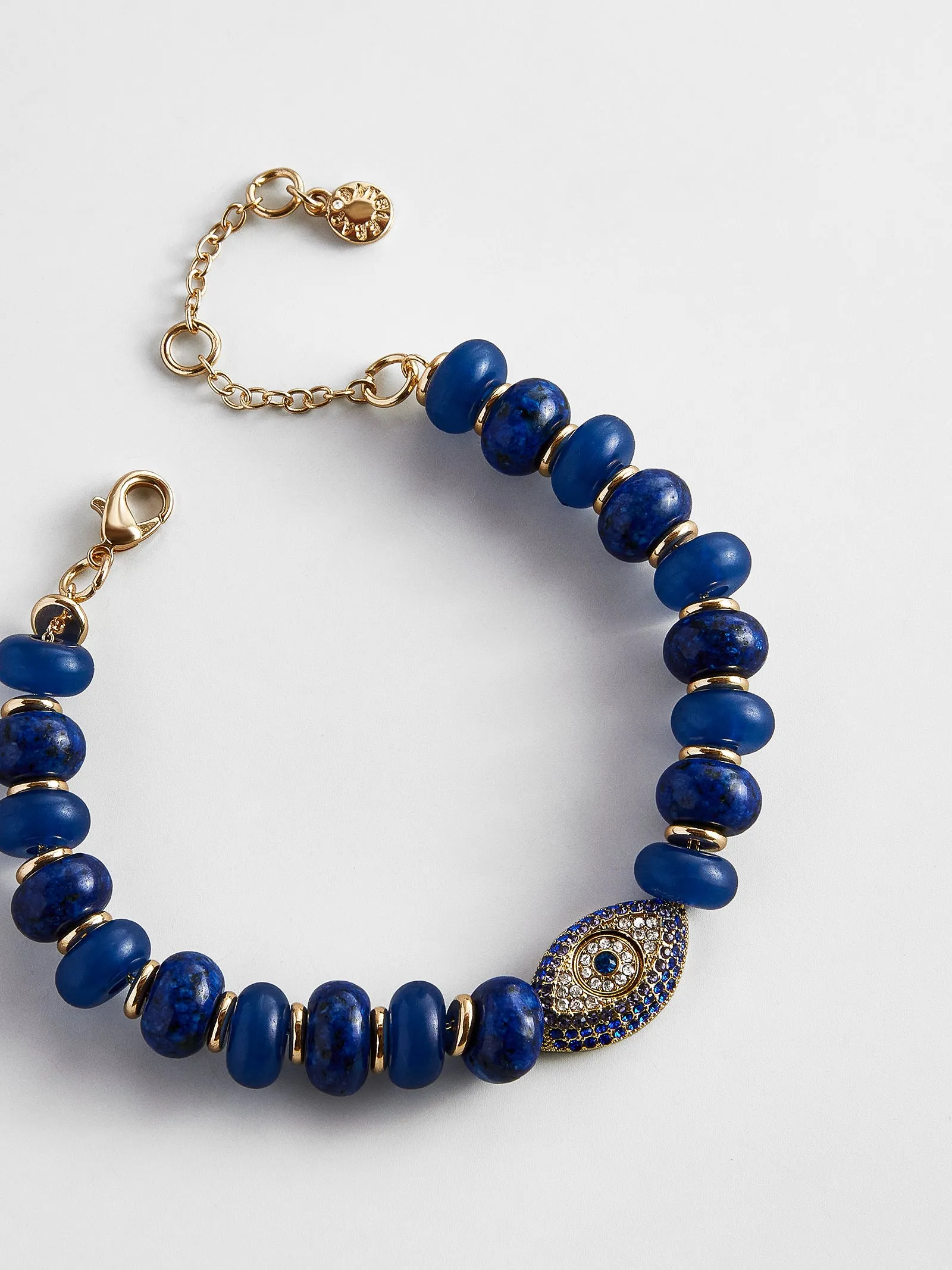 Eye Catcher Evil Eye Semi-Precious Bracelet - Navy sold by BaubleBar