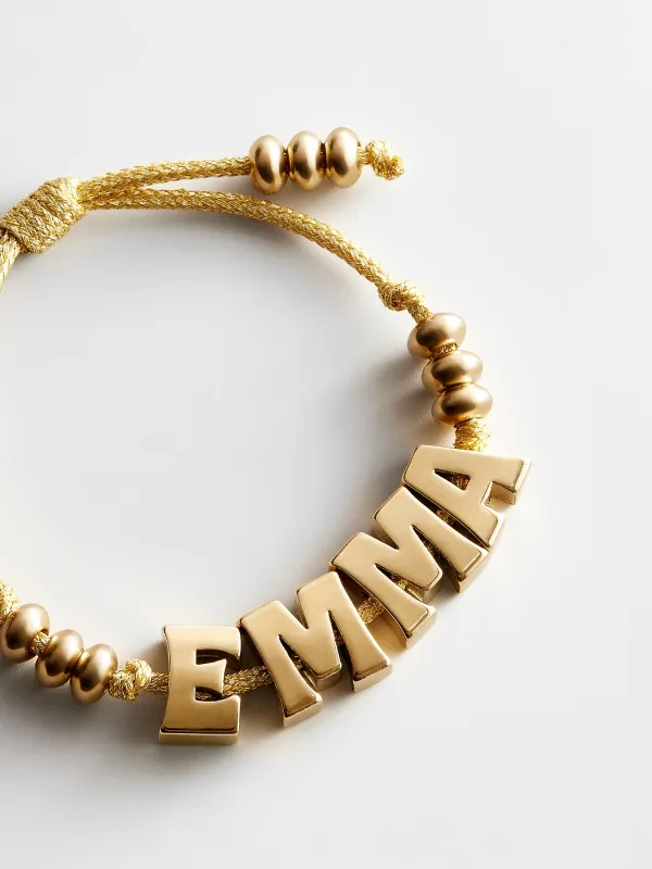 Oversized Waterproof Custom Name Bracelet - Gold made by BaubleBar
