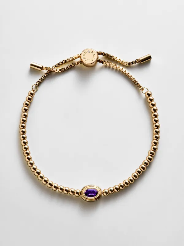 Bezel Birthstone Pisa Bracelet - Amethyst made by BaubleBar
