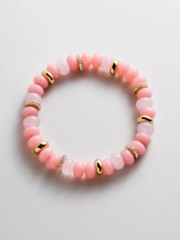 Kelly Semi-Precious Beaded Bracelet - Pink Opal made by BaubleBar