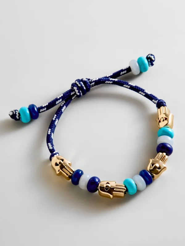 Happy Here Beaded Bracelet - Hamsa made by BaubleBar