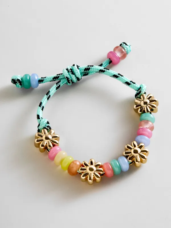 Happy Here Beaded Bracelet - Flower made by BaubleBar