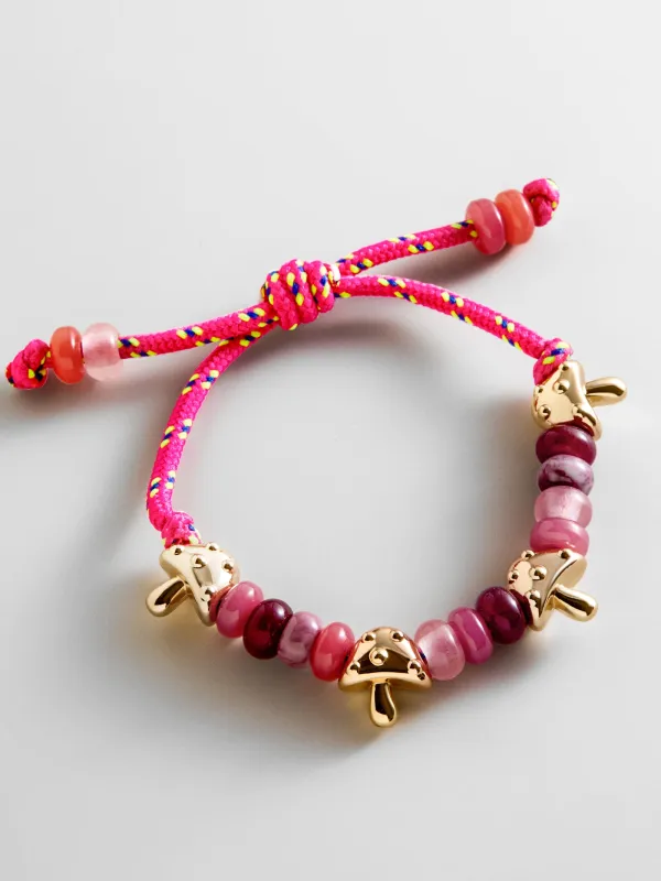 Happy Here Beaded Bracelet - Mushroom made by BaubleBar