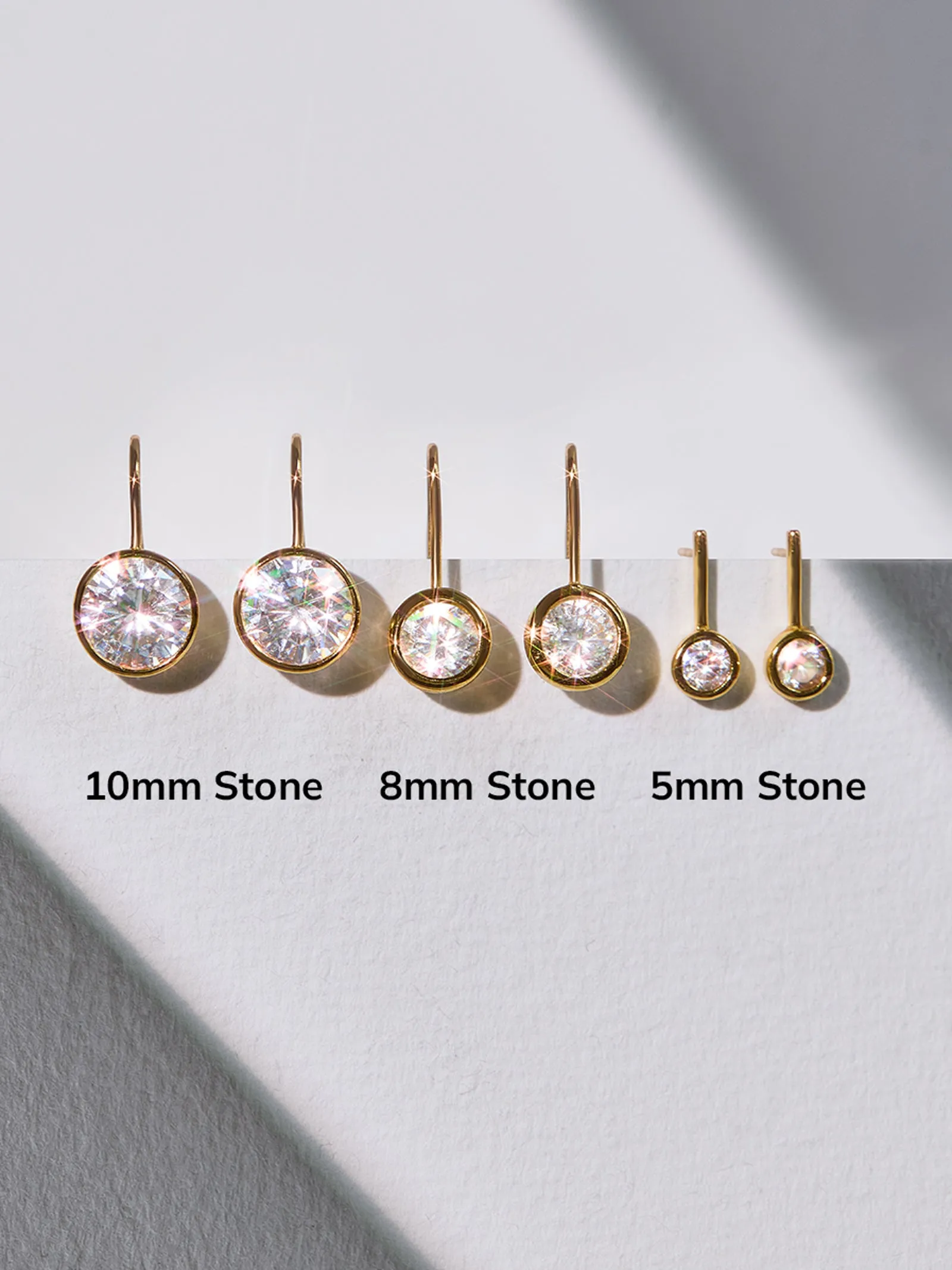 Fallon 14K Gold Bezel Earrings - 10MM Stone sold by BaubleBar product image thumbnail 5