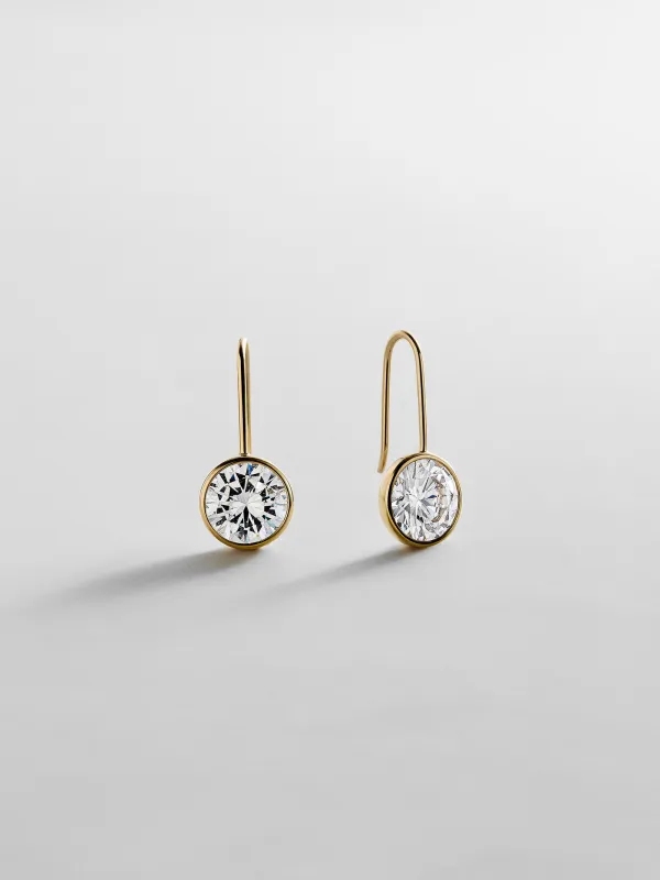 Fallon 14K Gold Bezel Earrings - 10MM Stone made by BaubleBar