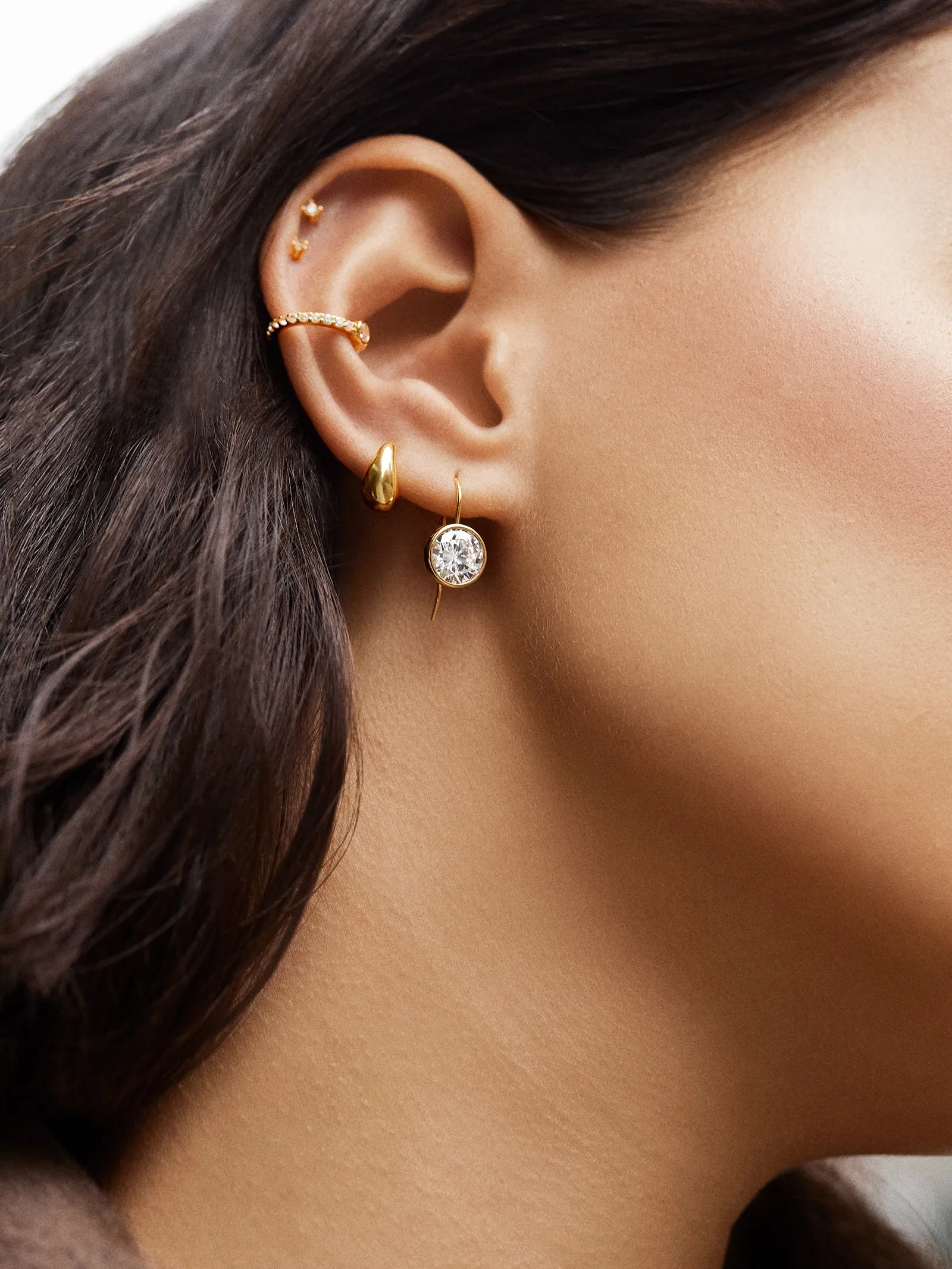 Fallon 14K Gold Bezel Earrings - 10MM Stone sold by BaubleBar product image thumbnail 3