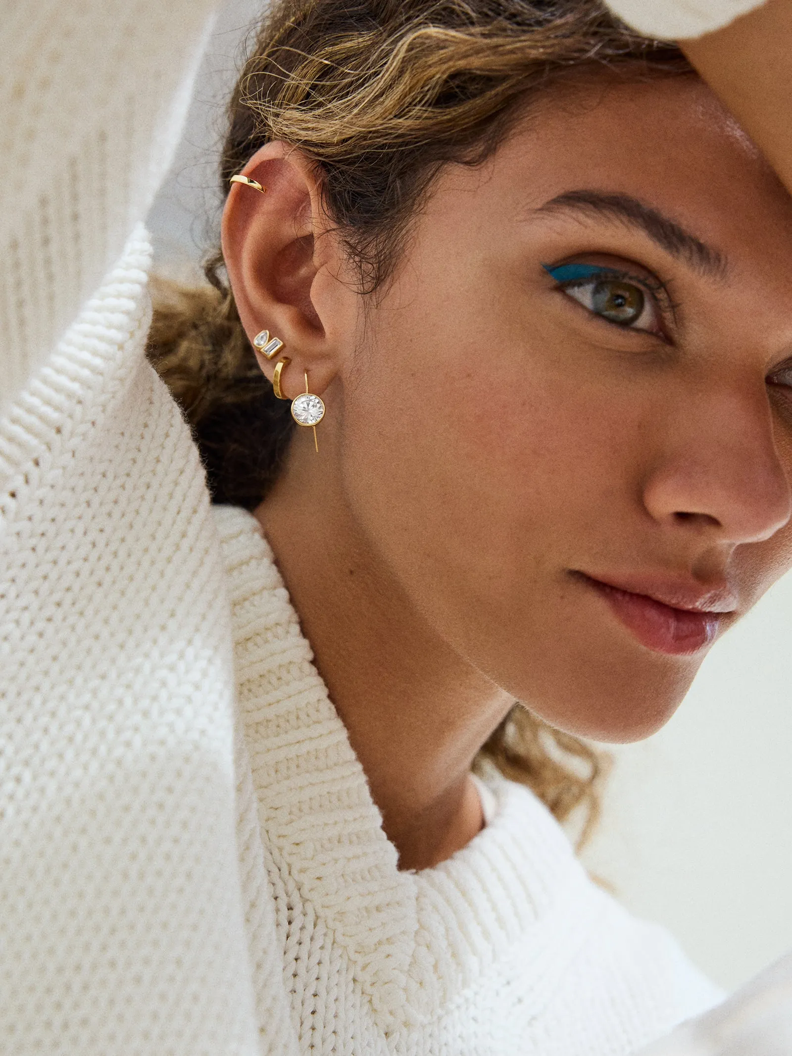 Fallon 14K Gold Bezel Earrings - 10MM Stone sold by BaubleBar product image thumbnail 2