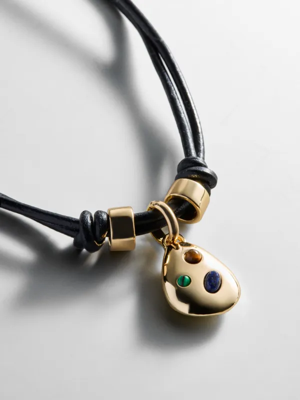 Tessa Pendant Cord Necklace - Gold/Multi made by BaubleBar