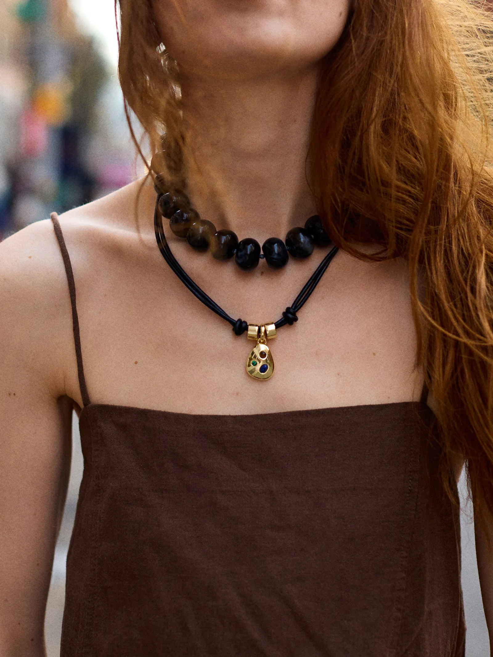 Tessa Pendant Cord Necklace - Gold/Multi sold by BaubleBar product image thumbnail 2