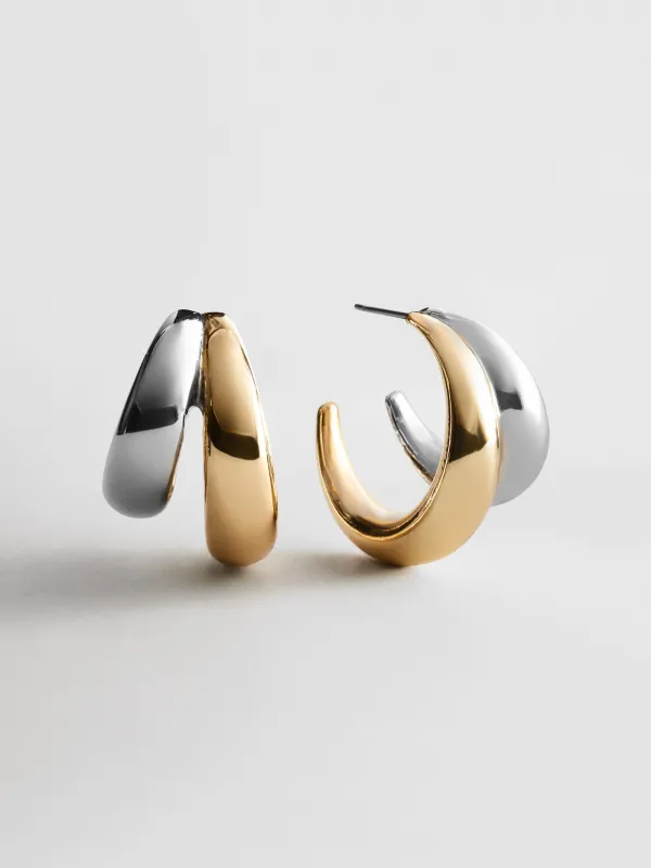 Sloane Hoop Earrings - Gold/Silver made by BaubleBar