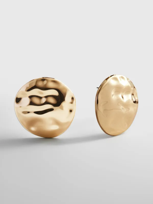 Odette Hammered Statement Studs - Gold made by BaubleBar