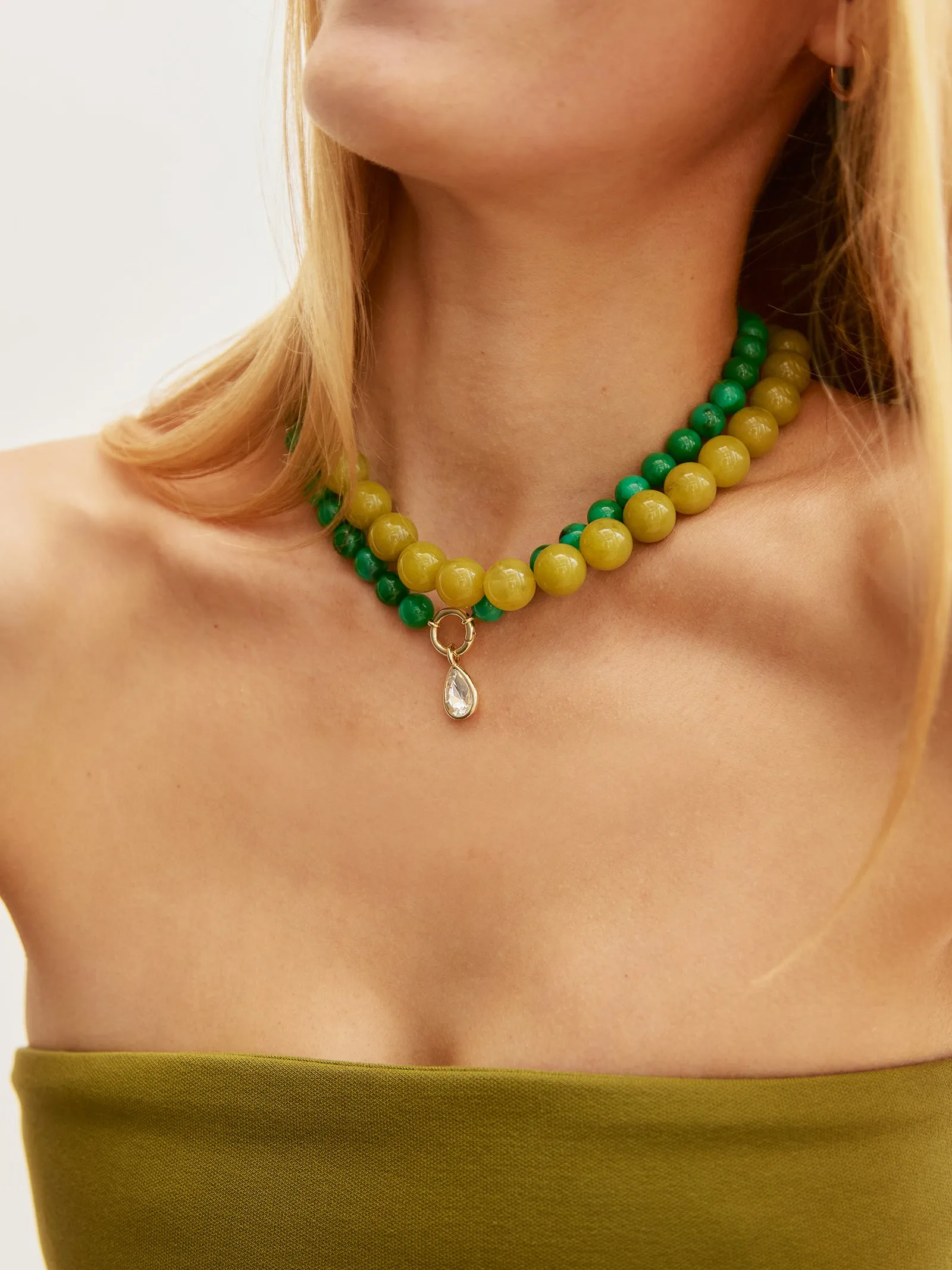 Mini Jane Beaded Necklace - Olive sold by BaubleBar product image thumbnail 2