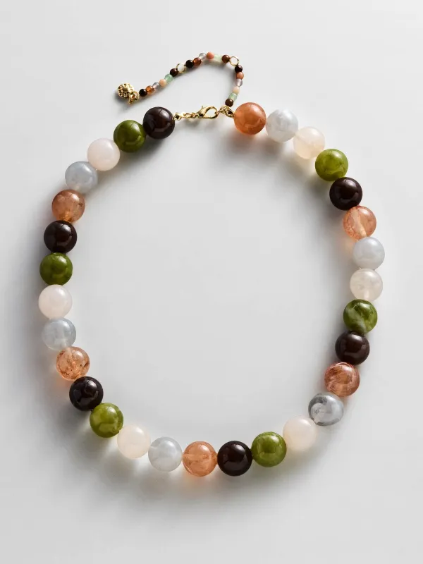 Mini Jane Beaded Necklace - Earth Tones made by BaubleBar