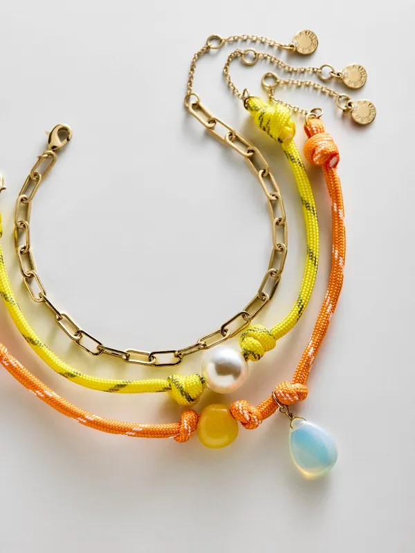 Brooke Semi-Precious Waterproof Anklet Set - Orange made by BaubleBar