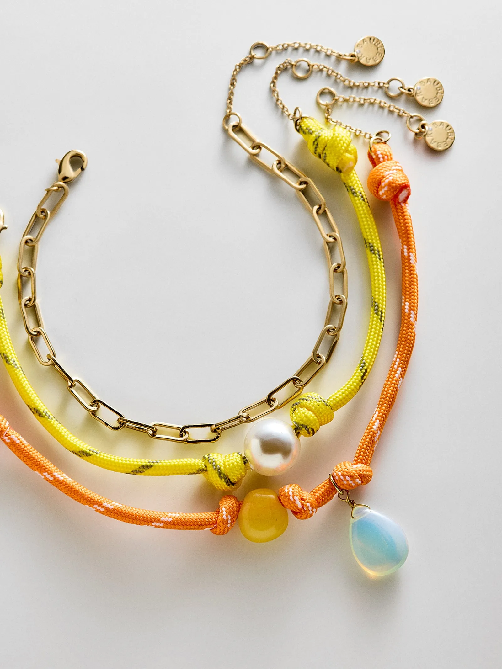 Brooke Semi-Precious Waterproof Anklet Set - Orange sold by BaubleBar