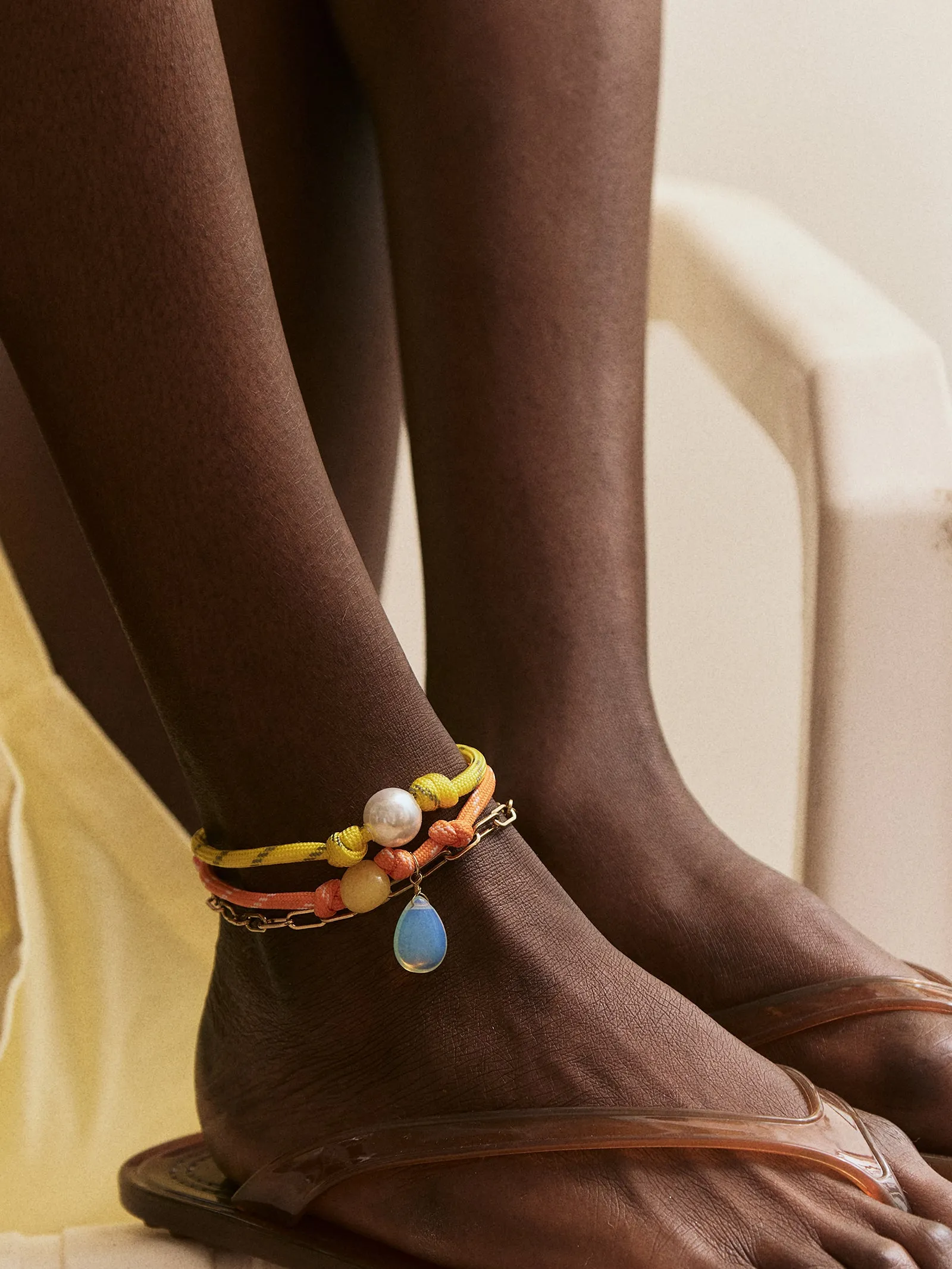 Brooke Semi-Precious Waterproof Anklet Set - Orange sold by BaubleBar product image thumbnail 2
