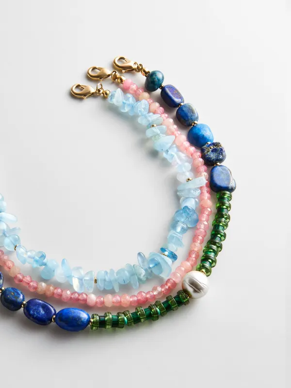 Brooke Semi-Precious Waterproof Anklet Set - Muted Multi made by BaubleBar