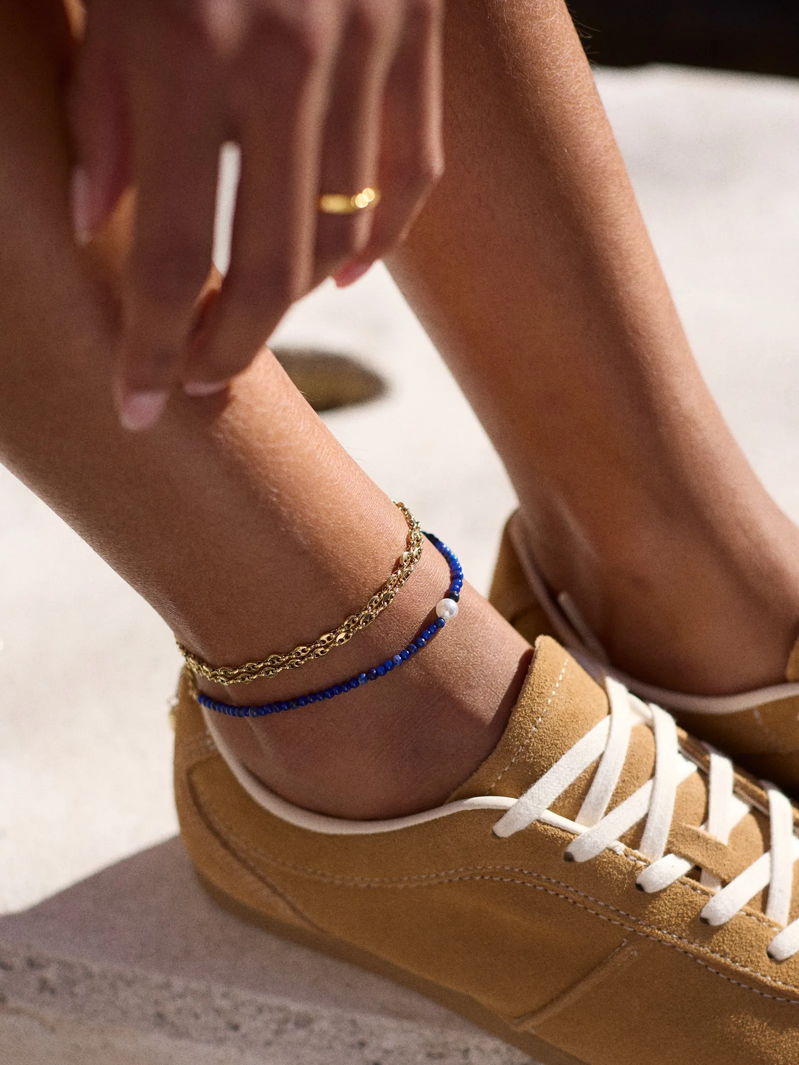 Thalia Waterproof Anklet - Gold sold by BaubleBar product image thumbnail 2