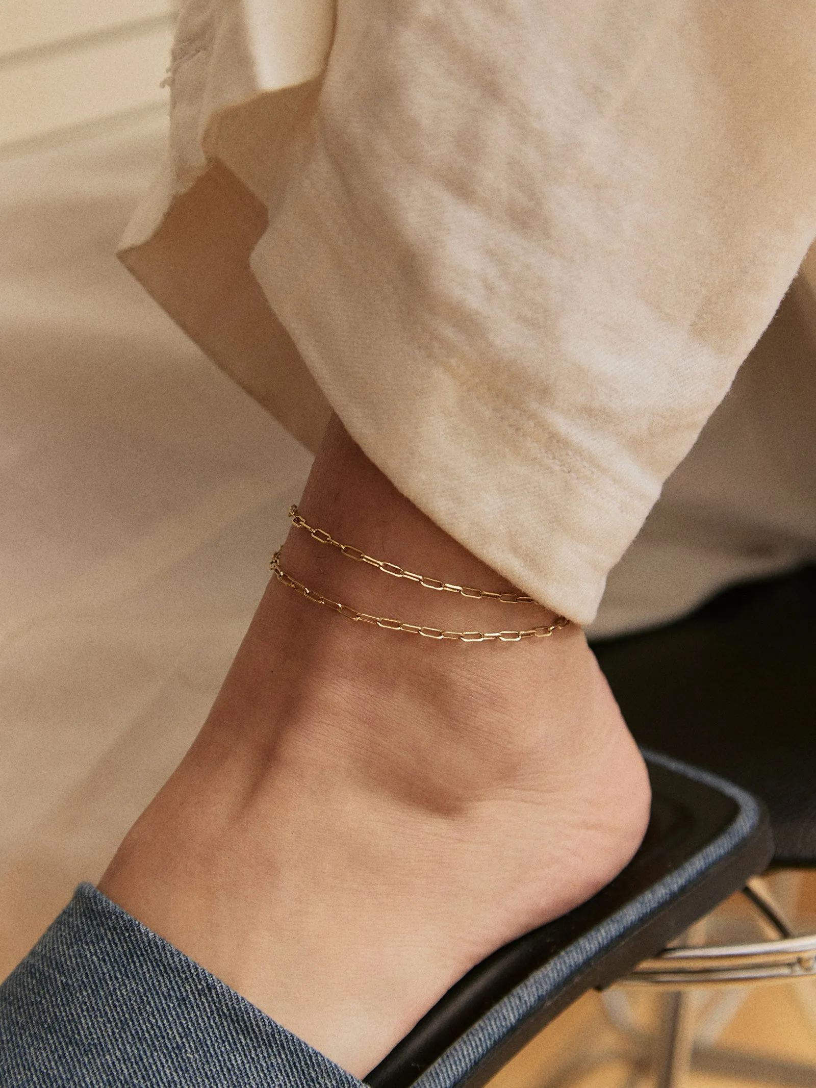 Hera Waterproof Anklet - Gold sold by BaubleBar product image thumbnail 2