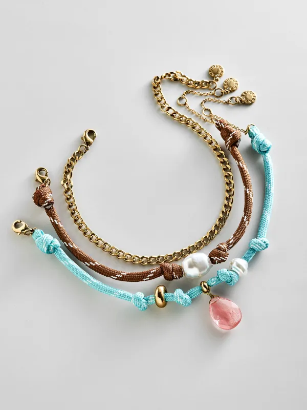 Brooke Semi-Precious Waterproof Anklet Set - Turquoise made by BaubleBar