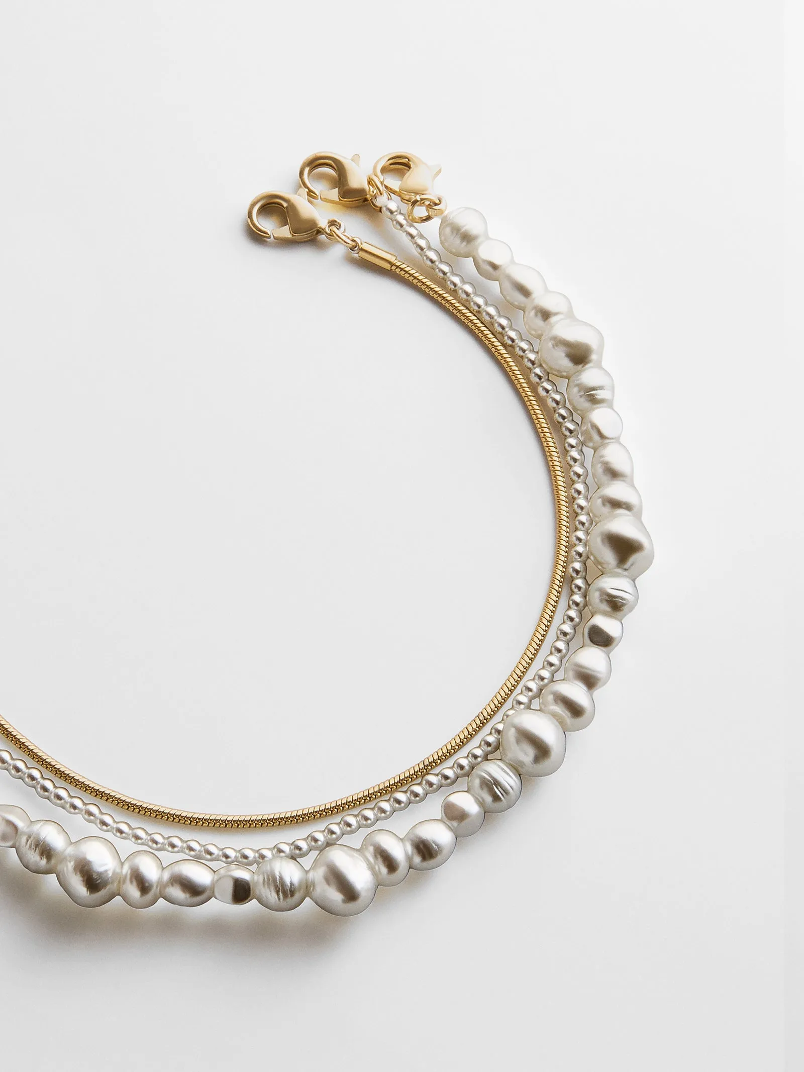 Reese Waterproof Pearl Anklet Set - Gold/Pearl sold by BaubleBar