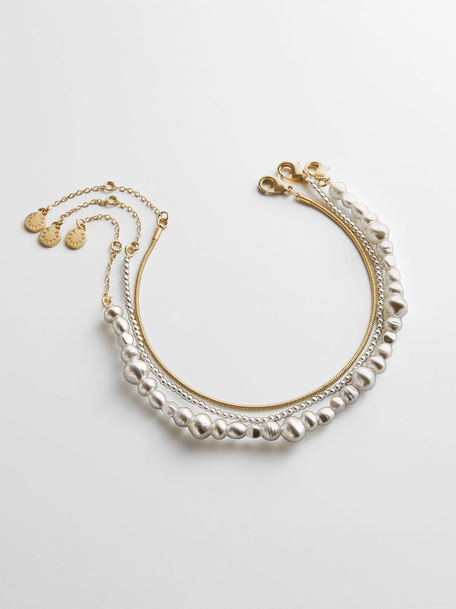 Reese Waterproof Pearl Anklet Set - Gold/Pearl sold by BaubleBar product image thumbnail 3