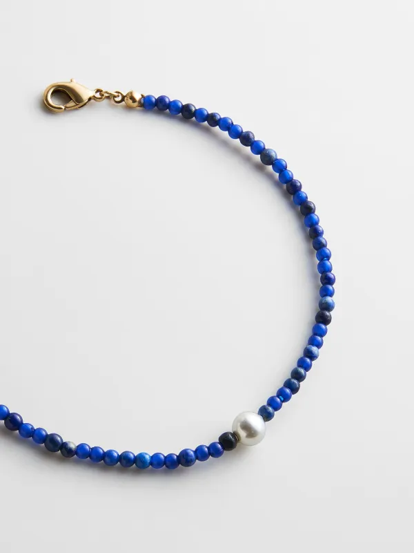 Kyanna Semi-Precious Waterproof Anklet - Lapis made by BaubleBar