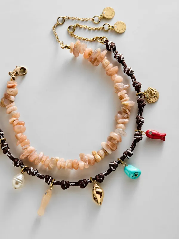 Kai Semi-Precious Waterproof Anklet Set - Multi made by BaubleBar