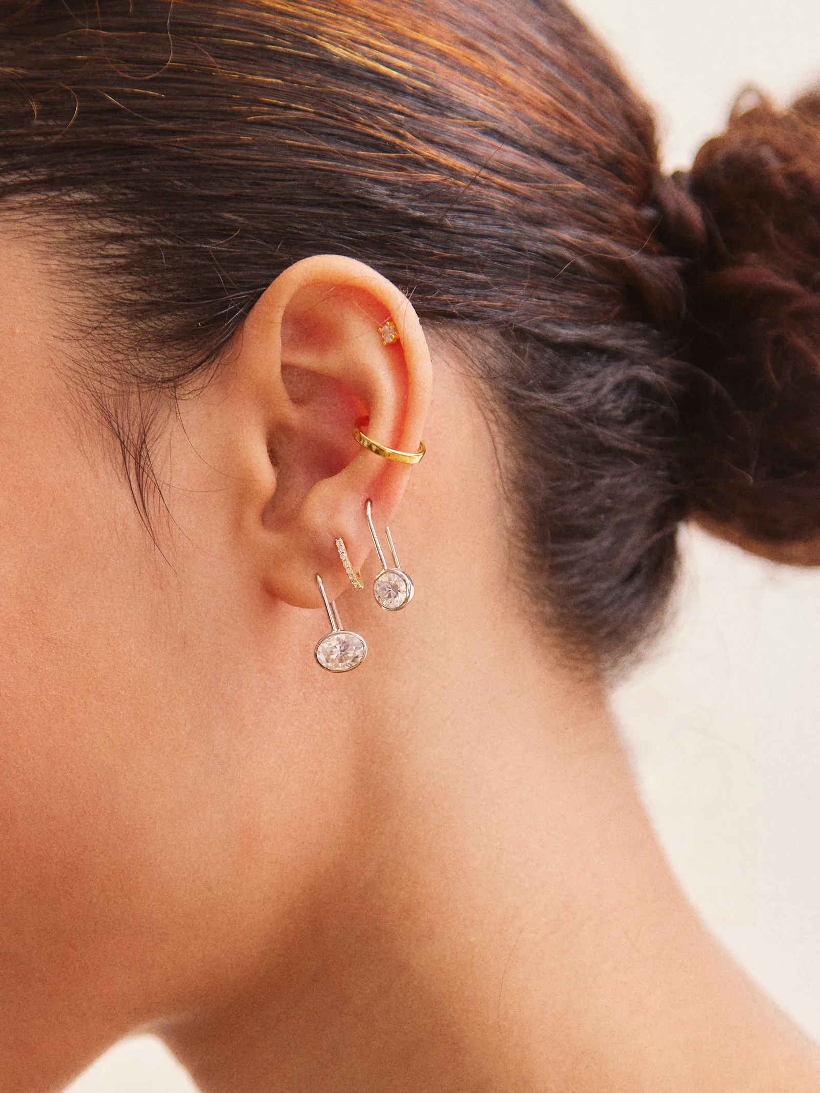 Fallon Sterling Silver Bezel Earrings - Silver sold by BaubleBar product image thumbnail 4