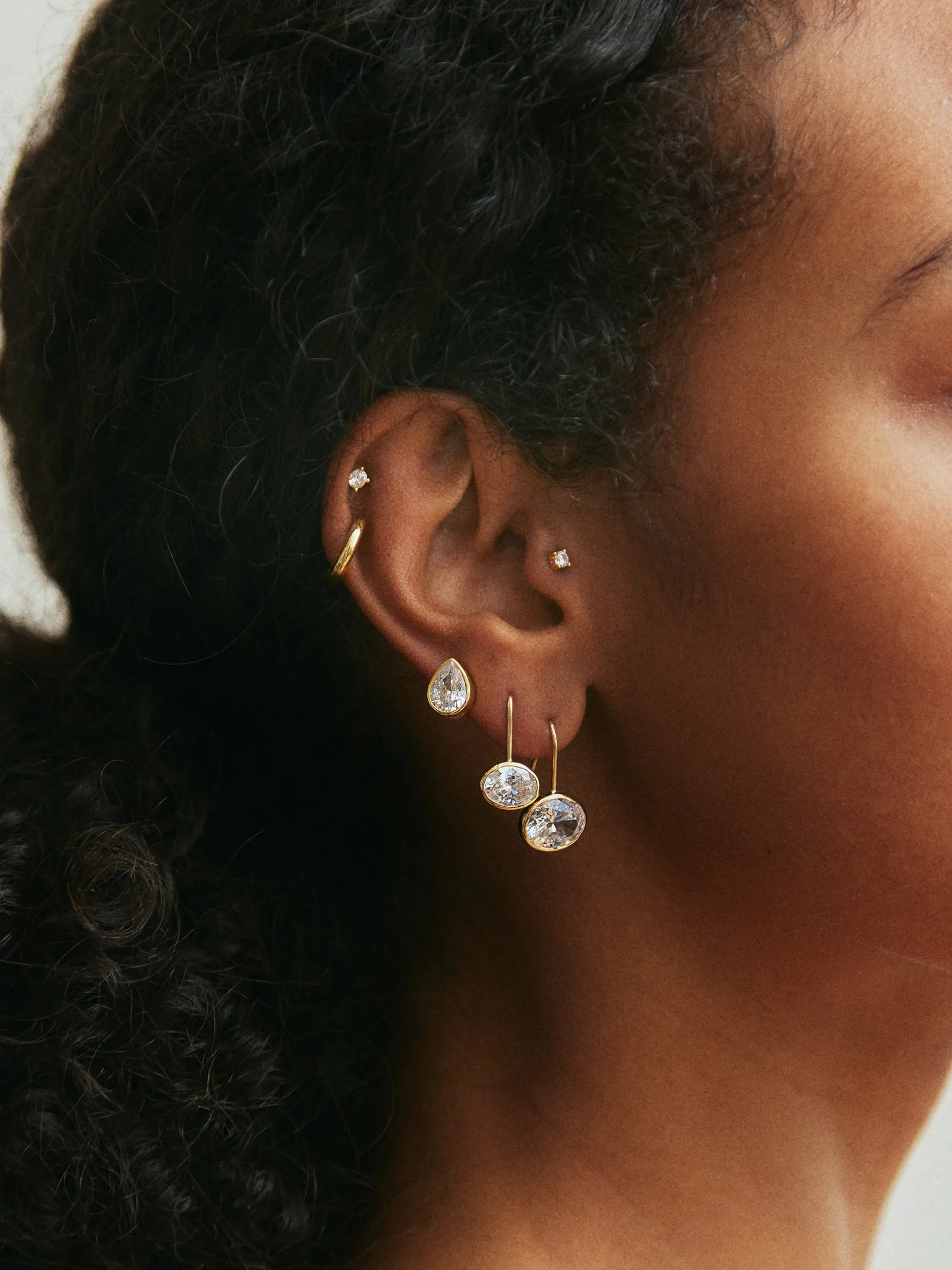 Fallon 14K Gold Bezel Earrings - Gold sold by BaubleBar product image thumbnail 5